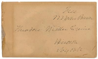 Lot #8 Martin Van Buren Signed Free Frank