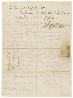 Lot #1 Thomas Jefferson: Amidst the Revolution, Jefferson refers a rank dispute to 