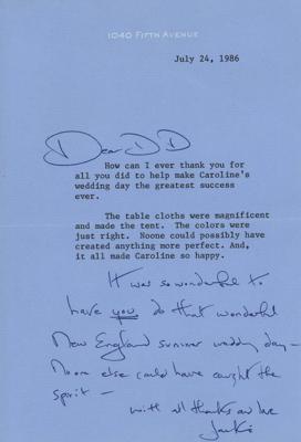 Lot #19 Caroline Kennedy Wedding Collection with