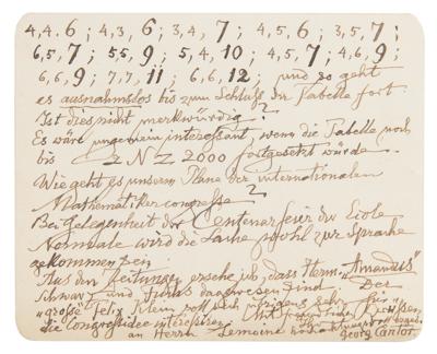 Lot #115 George Cantor Autograph Letter Signed - Image 2