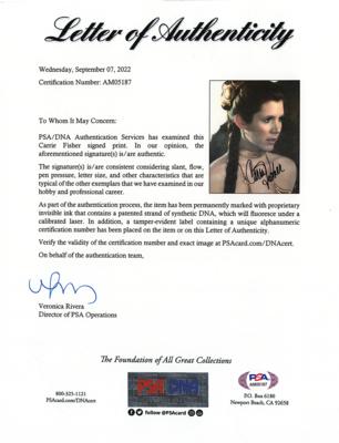 Lot #885 Star Wars: Carrie Fisher Signed Photograph - Image 3