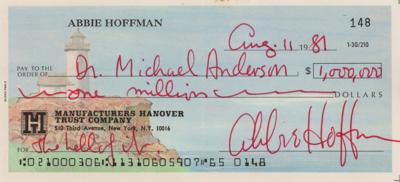 Lot #242 Abbie Hoffman: A million bucks from Abbie