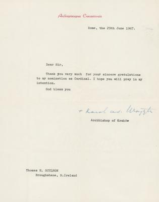 Lot #126 Pope John Paul II: The future pope sends