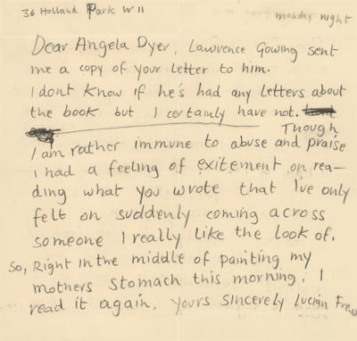 Lot #381 Lucian Freud Autograph Letter Signed - Image 1