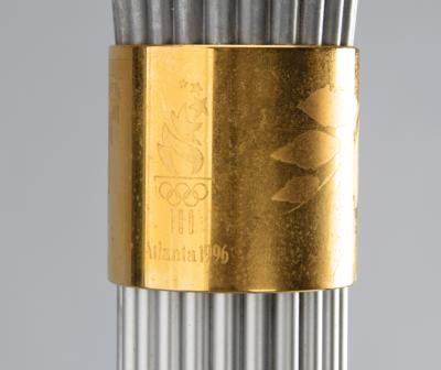 Lot #6032 Hal Haig Prieste's Antwerp 1920 Summer Olympics Bronze Winner's Medal and Participation Medal, and Atlanta 1996 Summer Olympics Torch - Image 5