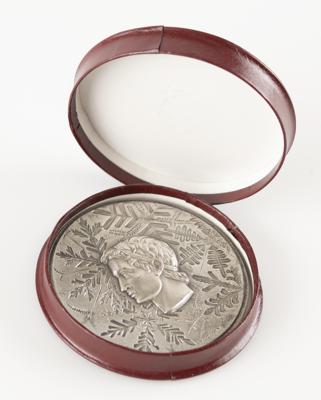 Lot #6102 Grenoble 1968 Winter Olympics Silvered Bronze Participation Medal - From the Collection of IOC Member James Worrall - Image 4