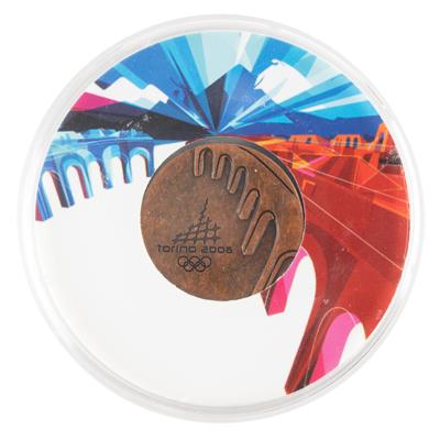 Lot #6369 Torino 2006 Winter Olympics Pewter Participation Medal - From the Collection of IOC Member James Worrall - Image 3