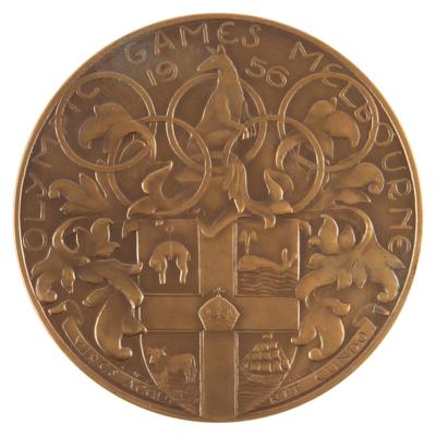 Lot #6278 Melbourne 1956 Summer Olympics Bronze Participation Medal - From the Collection of IOC Member James Worrall - Image 2