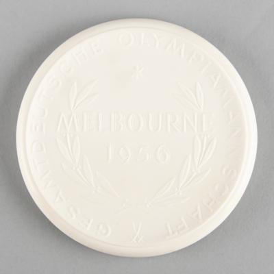 Lot #6283 Melbourne 1956 Summer Olympics Meissen Porcelain Medal - From the Collection of IOC Member James Worrall - Image 2