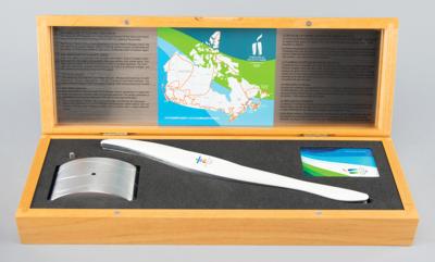 Lot #6374 Vancouver 2010 Winter Olympics Miniature Replica Torch - From the Collection of IOC Member James Worrall - Image 5