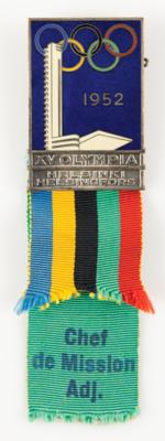 Lot #6065 Helsinki 1952 Summer Olympics. Chef de
