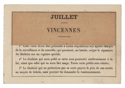 Lot #6187 Paris 1900 Olympics Balloon Competition Pass - Image 2