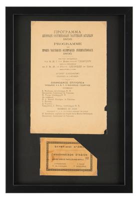 Lot #6005 Athens 1896 Olympics Ticket and Program