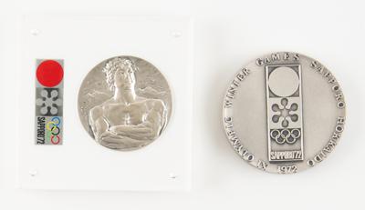 Lot #6310 Sapporo 1972 Winter Olympics Commemorative Medals (2) - From the Collection of IOC Member James Worrall - Image 1