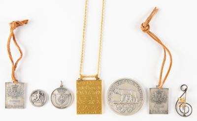 Lot #6289 Rome 1960 Summer Olympics Medals and Pins (7) - From the Collection of IOC Member James Worrall - Image 1