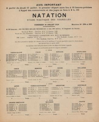 Lot #6208 Paris 1924 Olympics Daily Program for Swimming and Water Polo - Image 2