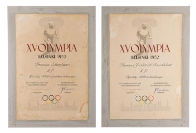 Lot #6063 Helsinki 1952 Summer Olympics (2) Silver Winner's Medals with Diplomas ? From the Collection of Cyclist Thomas Shardelow - Image 2