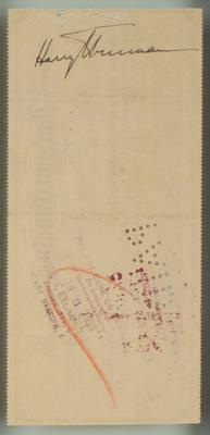 Lot #157 Harry S. Truman Signed Check - Image 3