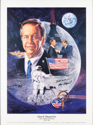 Lot #414 Alan Shepard Signed Limited Edition Print - Image 1