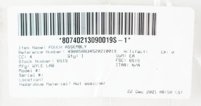 Lot #417 Space Shuttle Sample Purge Kit Pouch Assembly - Image 5