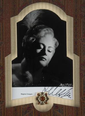 Lot #568 Regine Crespin Signed Photograph and Brooch - Image 1