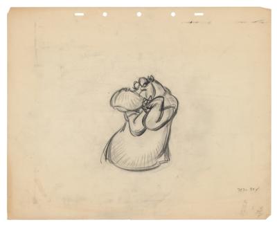 Lot #461 Preston Blair: Hyacinth Hippo (6) production drawings and (2) preliminary background drawings from Fantasia Production Drawings and Preliminary Background Drawings - Image 1