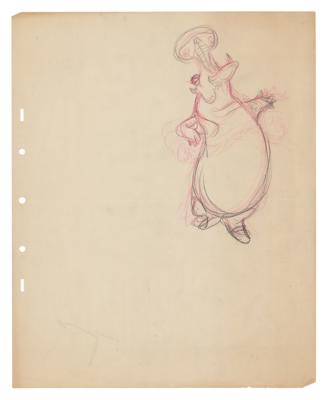 Lot #461 Preston Blair: Hyacinth Hippo (6) production drawings and (2) preliminary background drawings from Fantasia Production Drawings and Preliminary Background Drawings - Image 5