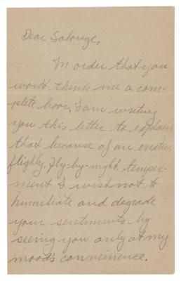 Lot #675 Marlon Brando Autograph Letter Signed on Breakup with Solange Podell - Image 1