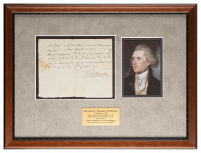 Lot #5 Thomas Jefferson: Governor Jefferson calls upon the Virginia citizenry, intent on 