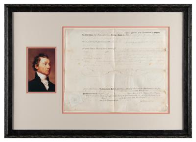 Lot #15 James Monroe Document Signed as Governor - Image 1
