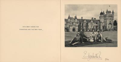 Lot #214 Queen Elizabeth II Signed Christmas Card (1960) - Image 1