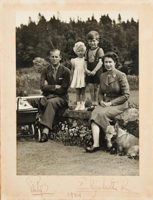 Lot #216 Queen Elizabeth II and Prince Philip Signed Photograph - Image 1