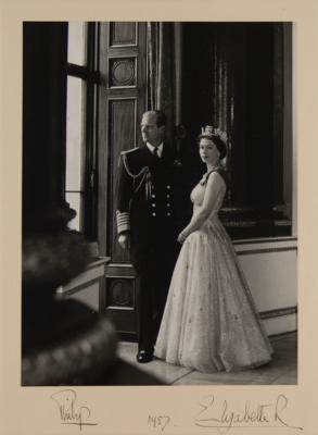 Lot #215 Queen Elizabeth II and Prince Philip Signed Photograph (1957) - Image 1