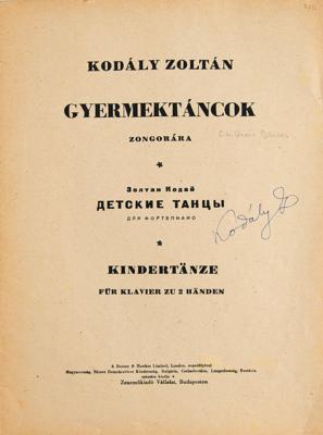 Lot #570 Zoltan Kodaly Signed Sheet Music - Image 1