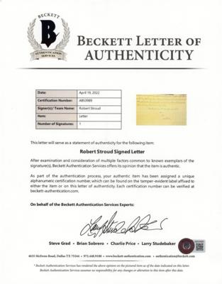 Lot #323 Robert Stroud: The 'Birdman of Alcatraz' writes on politics from prison: 