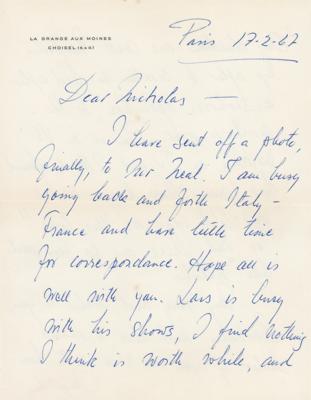 Lot #704 Ingrid Bergman Autograph Letter Signed - Image 1