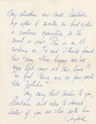 Lot #704 Ingrid Bergman Autograph Letter Signed - Image 2