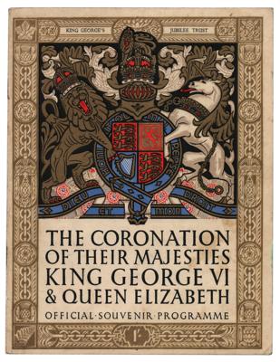 Lot #279 King George VI and Elizabeth, Queen Mother 1937 Coronation Program - Image 1