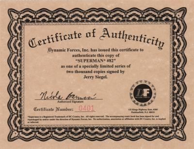 Lot #480 Jerry Siegel Signed 'Superman' Comic Book - Image 3