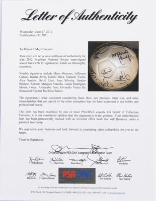 Lot #827 Brazil 2012 National Football Team Signed Soccer Ball - Image 15