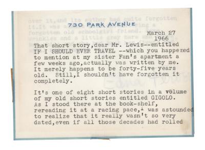 Lot #506 Edna Ferber Typed Letter Signed - Image 1