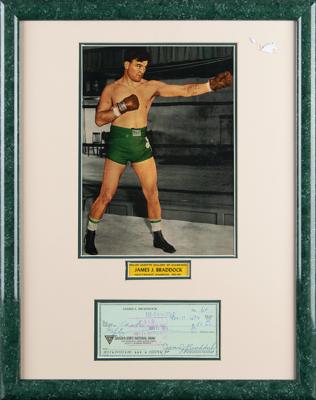 Lot #825 James J. Braddock Signed Check - Image 1