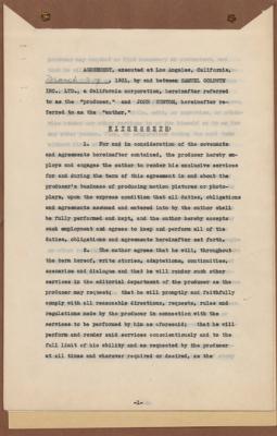 Lot #757 John Huston Document Signed - Image 2