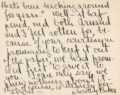 Lot #527 Dorothy Parker Autograph Letter Signed - Image 2