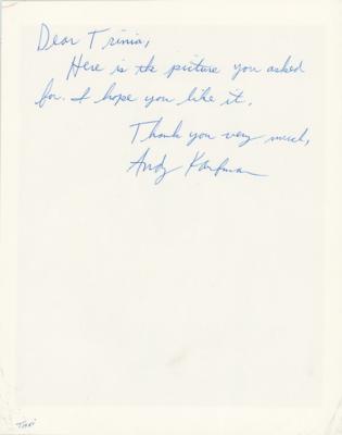 Lot #758 Andy Kaufman Signed Photograph with Autograph Note Signed - Image 2