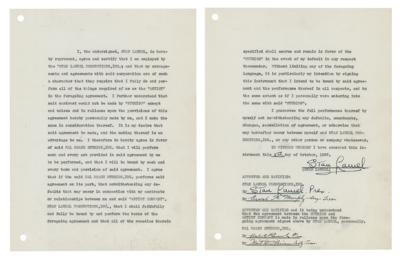 Lot #767 Stan Laurel and Hal Roach Document Signed