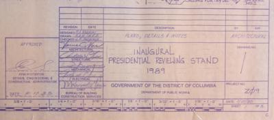 Lot #82 George Bush: 1989 Inaugural Blueprints - Image 4