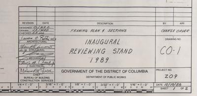 Lot #82 George Bush: 1989 Inaugural Blueprints - Image 6