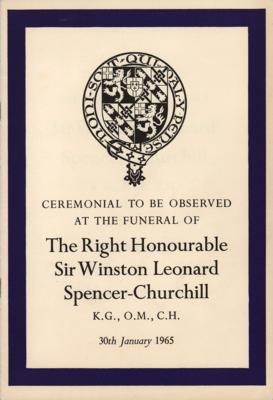 Lot #249 Winston Churchill Funeral Program - Image 1