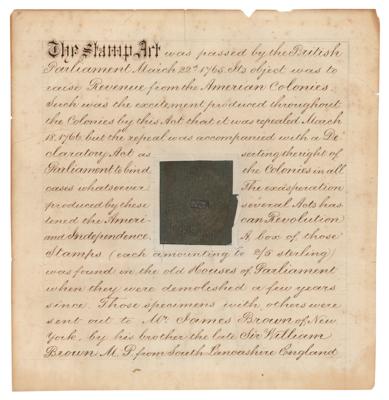 Lot #174 Stamp Act: 1765 Blue-Gray Paper Stamp - Image 1